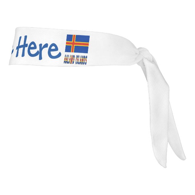 Aaland Islands Ålander Flag Blue Personalization  Tie Headband (Rotate 90)