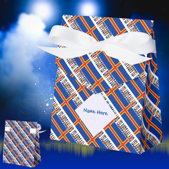 Aaland Islands Ålander Flag Tiled Blue Personal Favor Boxes (Creator Uploaded)