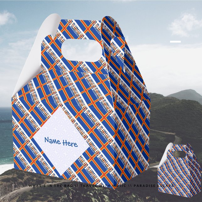Aaland Islands Ålander Flag Tiled Blue Personal Favor Boxes (Creator Uploaded)