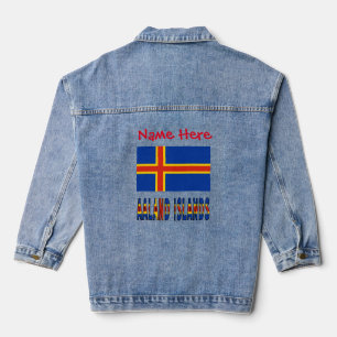 Aaland Islands and Ålander Flag Personalized Women Denim Jacket