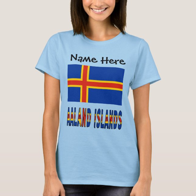 Aaland Islands and Ålander Flag Personalized Women T-Shirt (Front)