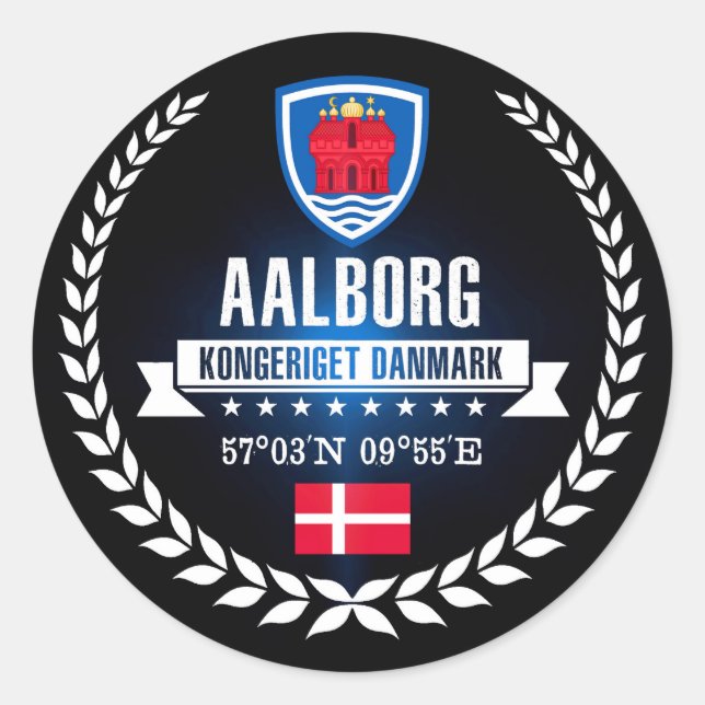 Aalborg Classic Round Sticker (Front)