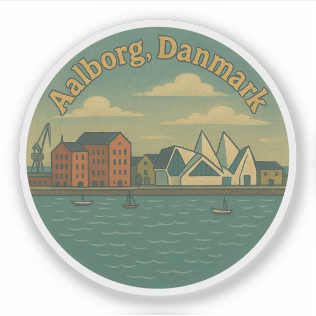 Aalborg Denmark Cityscape Sticker (Front)