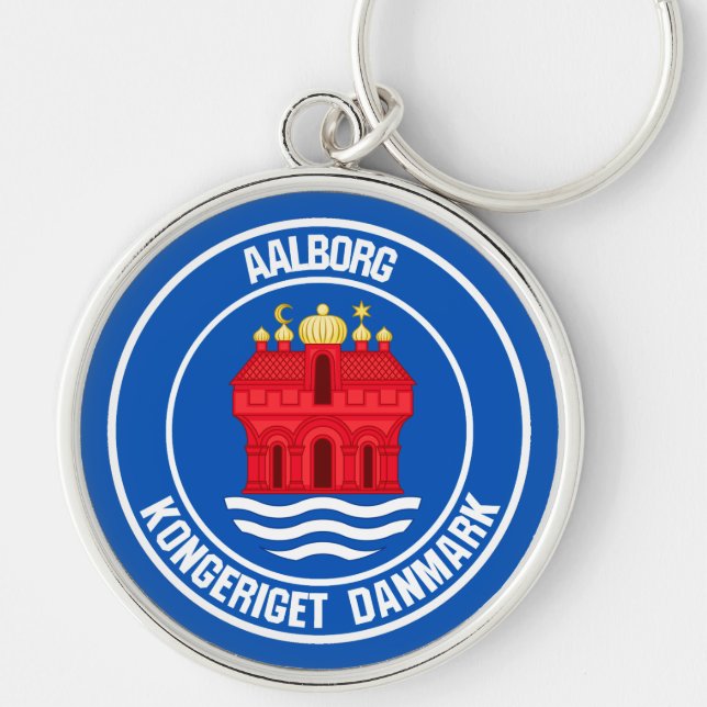Aalborg Round Emblem Keychain (Front)