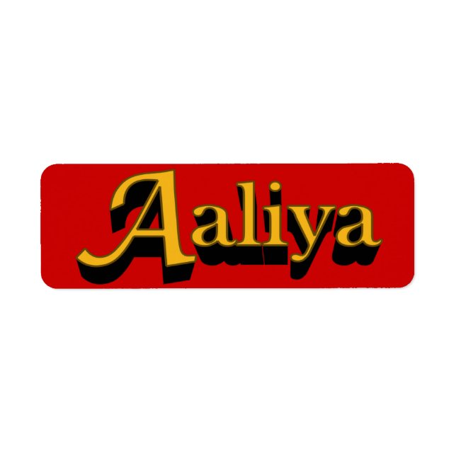 Aaliya Label (Front)