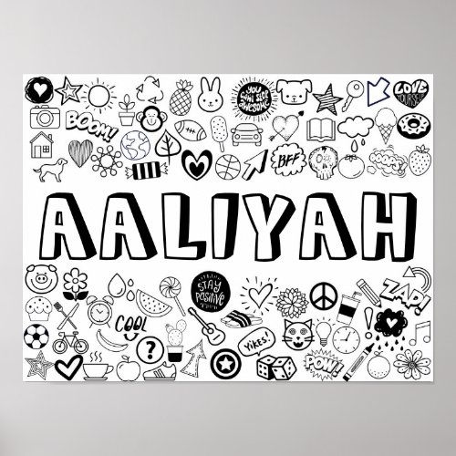 AALIYAH Colour_it_Yourself Outline Design Poster