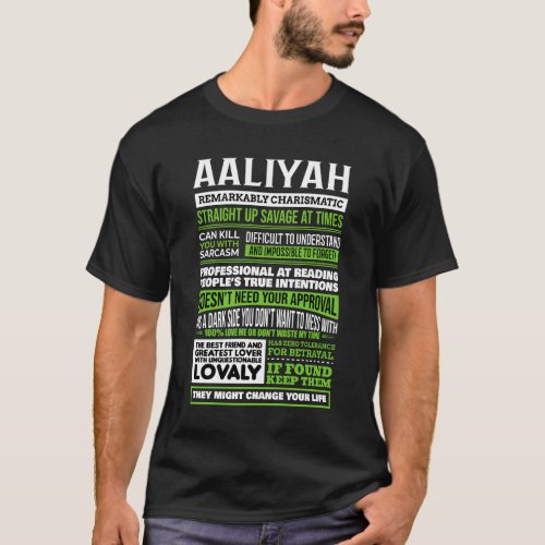 Aaliyah Girl Name Definition T_Shirt