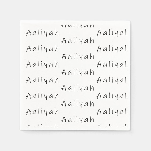 Aaliyah name napkins (Front)