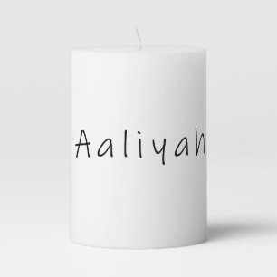 Aaliyah name pillar candle