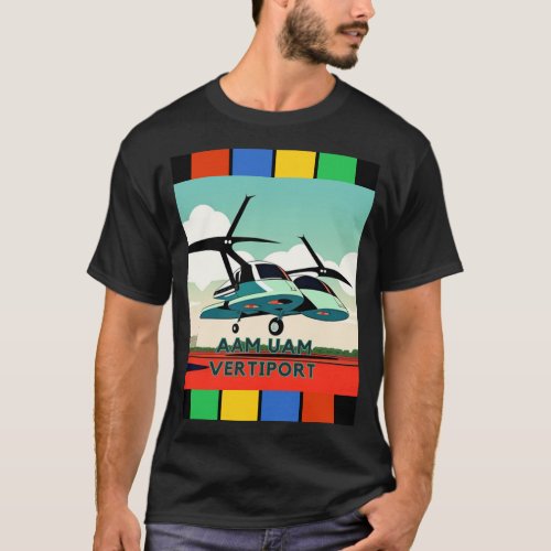 AAM UAM Vertiport for Air Taxi VTOL EVTOL T_Shirt