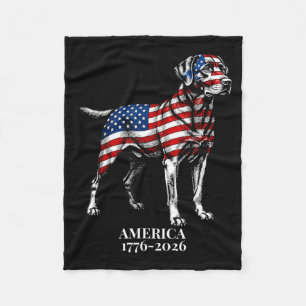 Aamerica 1776-2026 Patriotic Labrador Retriever Fleece Blanket