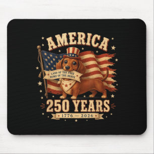 Aamerica 250 Years Patriotic Usa Dachshund Dog Mom Mouse Pad