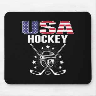 Aamerica Ice Hockey Fans Jersey Usa Flag Support Mouse Pad