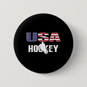 Aamerica Ice Hockey Lovers Jersey - Usa Flag Button