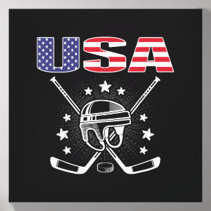 Aamerica Ice Hockey Lovers Jersey - Usa Flag Canvas Photo Tile