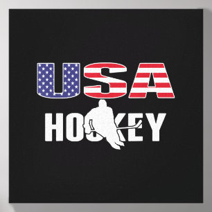 Aamerica Ice Hockey Lovers Jersey - Usa Flag Canvas Photo Tile