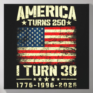 Aamerica Turns 250 Turn 30 250th Anniversary 30th Canvas Photo Tile