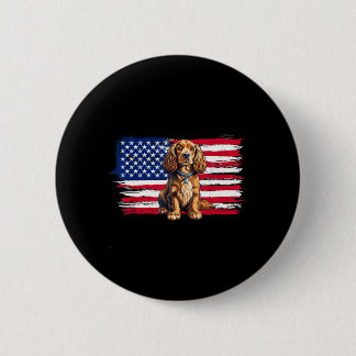 Aamerican Flag Er Spaniel Dog Animal 4th Of July Button