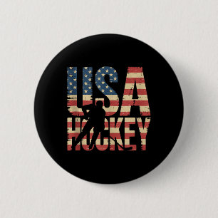 Aamerican Flag Hockey Button