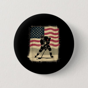 Aamerican Flag Hockey Button