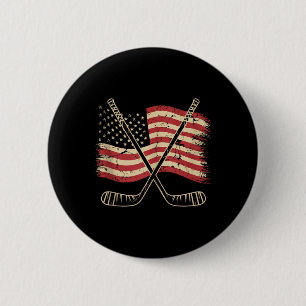 Aamerican Flag Hockey Button