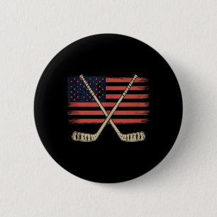 Aamerican Flag Hockey Button