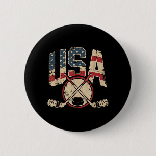 Aamerican Flag Hockey Button