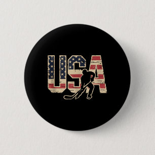 Aamerican Flag Hockey Button