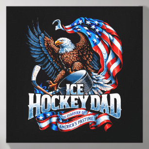 Aamerican Flag Patriotic Usa - Clic Ice Hockey Dad Canvas Photo Tile