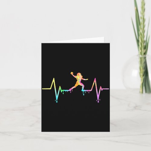 Aamerican Football Heartbeat Colorful Drippy Paint Card