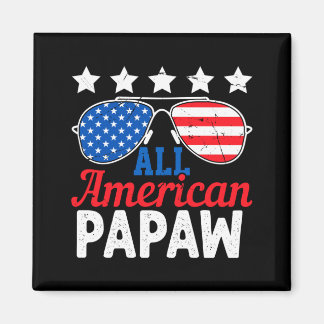 Aamerican Papaw Retro 4th Of July Patriotic Magnet