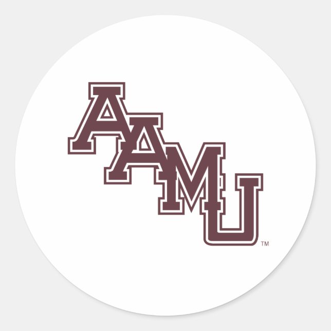 AAMU Wordmark Classic Round Sticker (Front)
