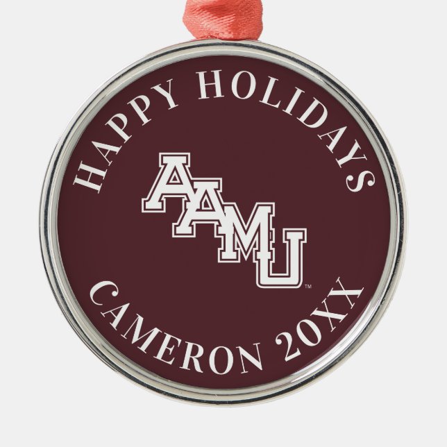 AAMU Wordmark Metal Ornament (Front)