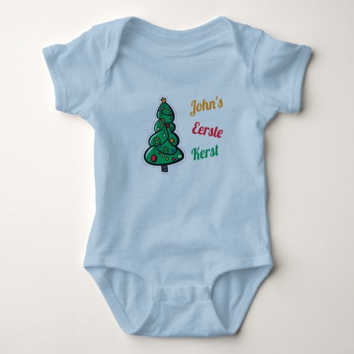 Aanpasbaar Tekst Kerst  Baby Bodysuit