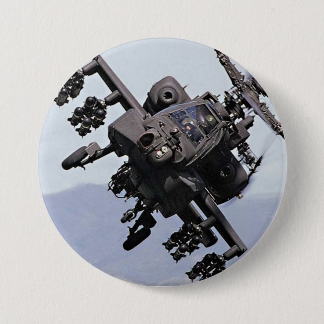 Aapache Attack Helicopter Pinback Button (Front)