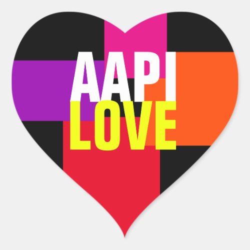 aapi Love Typography Heart Stickers