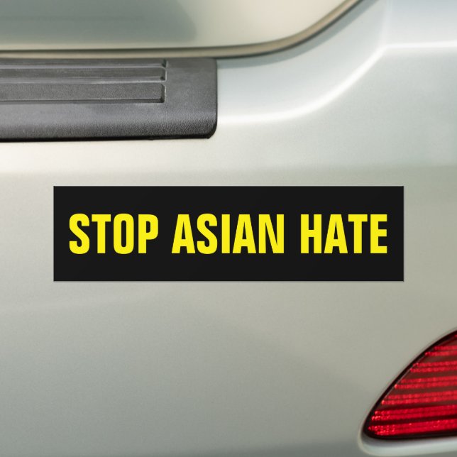 AAPI Stop Asian Hate Bumper Sticker (On Car)