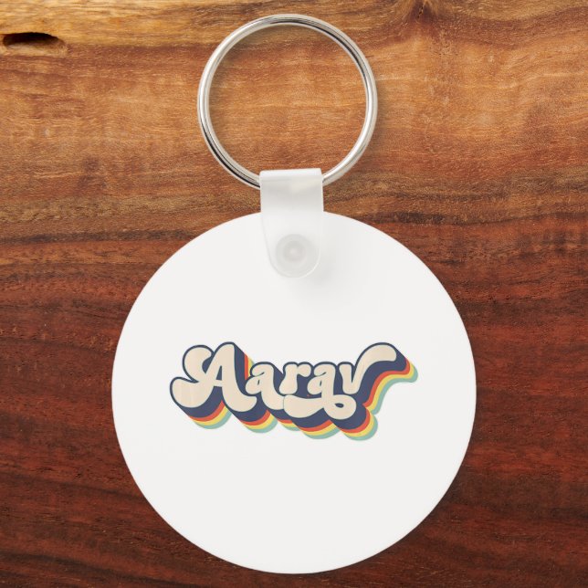 Aarav Name Personalized Surname First Name Aarav P Keychain (Front)