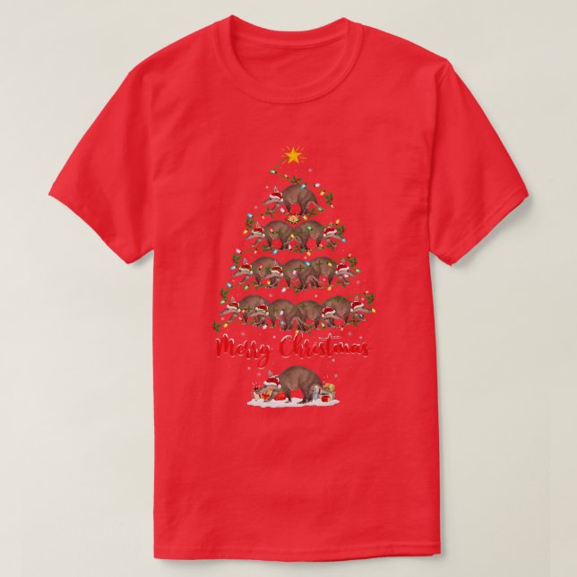 Aardvark Animal Lover Matching Santa Aardvark Chri T-Shirt (Design Front)