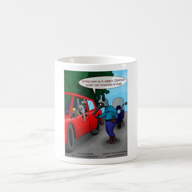 Aardvark Driving While Bugged Funny Tees Mugs Gift (Center)