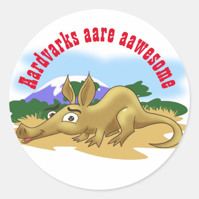 Aardvarks aare aawesome classic round sticker (Front)