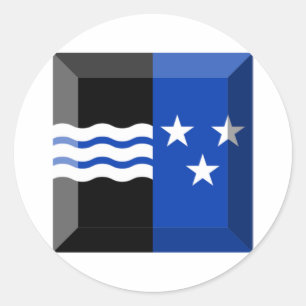 Aargau Flag Gem Classic Round Sticker
