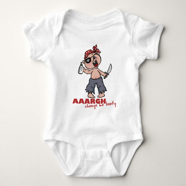 aargh, change me booty baby bodysuit (Front)