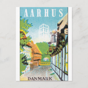 Aarhus Danmark Vintage Travel Poste Postcard