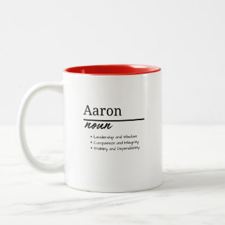 Aaron, Boy Personalized Name Definition Two-Tone Coffee Mug