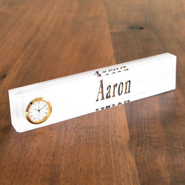 Aaron Boys Name Logo, Desk Name Plate (Side)