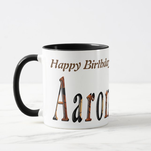 Aaron Boys Name Logo, Mug (Left)