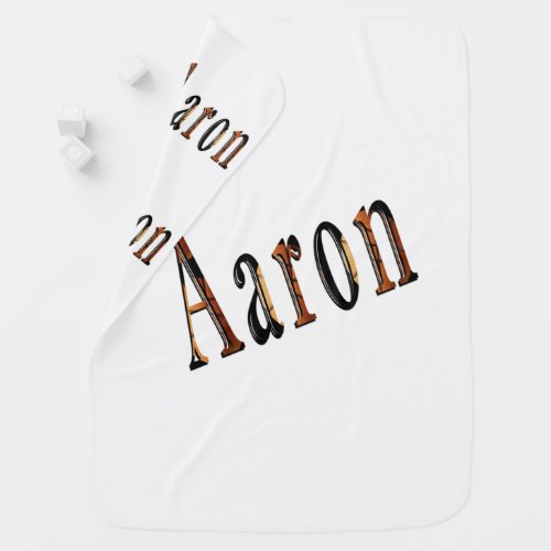 Aaron Boys Name Logo Receiving Blanket