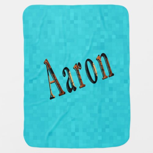 Aaron Boys Name Logo Swaddle Blanket