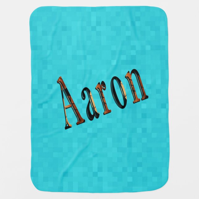 Aaron Boys Name Logo, Swaddle Blanket (Front)